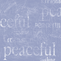 Peaceful, Word Collage, scrapbook paper (Stamping Station)