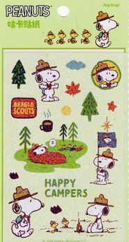 Peanuts, Snoopy: Camp, Beagle Scouts, scrapbook stickers (Joytop)