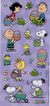 Peanuts, Easter, 3" x 6.5" scrapbook stickers