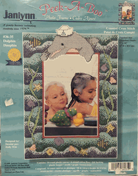 Peek-A-Boo Frame, plastic canvas kit, Dolphin<br><font color=red>Close out, very few left</font>