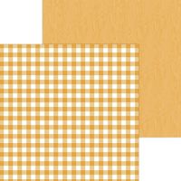 Petite Prints Buffalo Check/Wood Grain Collection, Tangerine, double-sided scrapbook paper (Doodlebug Designs)