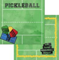 Pickleball, double-sided, sports double-sided scrapbook paper (Scrapbook Customs) 