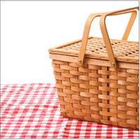 Picnic Basket on Blanket, summer & picnic scrapbook paper (Stamping Station)