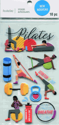 Pilates, 3-D exercise scrapbook stickers (Recollections)<br><font color=red>25% off</font>