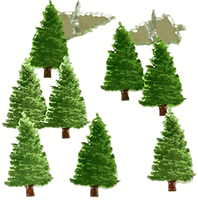 Pine Tree, scrapbook brads, 12/pk (Eyelet Outlet) 
