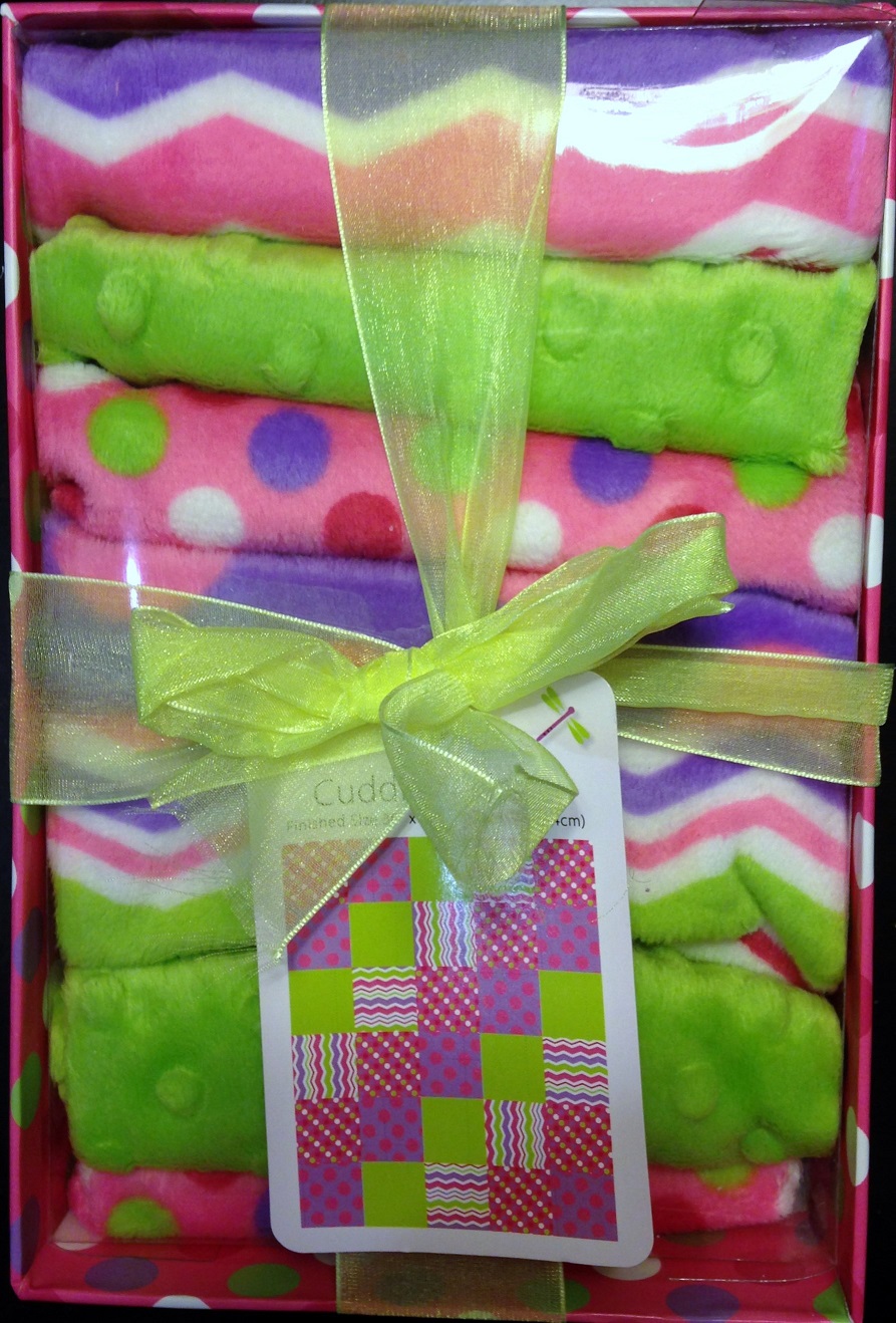 Cuddly Quilt Kit, Pink Purple, pink, puple & green, 30x36" (Fabric