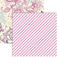 Pink Stripe,  double-sided, scrapbook paper (Ella & Viv)<br><font color=red>25% off</font>