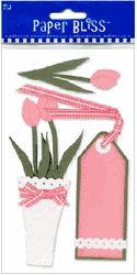 Flowers - Pink Tulips, flowers & garden, scrapbook stickers (Paper Bliss)