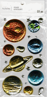 Planets, shiny & puffy, 3D scrapbook stickers 4x7" (Recollections)  <br><font color=red>40% off</font>