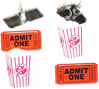 Popcorn & Tickets, scrapbook brads, 12/pk (Eyelet Outlet)f