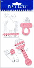 Precious Baby, girl, Baby scrapbook stickers (Paper Bliss) 