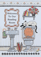 Reading Room Welcome, STAMPED, Bathroom Jiffy Mini cross stitch kit (Dimensions)