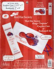 Red Hat Society, Eyeglass Case & Bookmark Set, cross stitch kit (Candamar Designs)