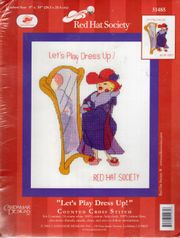 Red Hat Society, Let's Play Dress Up, 8x10" cross stitch kit (Candamar Designs)