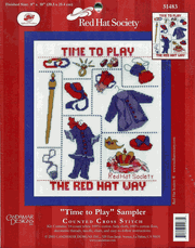 Red Hat Society, Time To Play, 8x10" cross stitch kit (Candamar Designs)