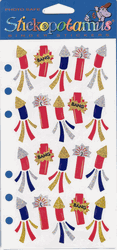 Rockets, 4th of July, 4x7", scrapbook stickers (Sticko)