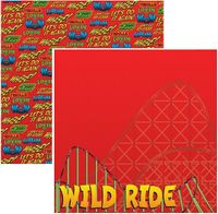 Roller Coaster Fanatics, Wild Ride, double-sided, scrapbook paper (Reminisce)<br><font color=red>25% off</font>