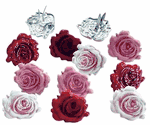 Roses, flower scrapbook brads, 12/pk (Eyelet Outlet)