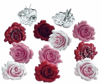 Roses, flower scrapbook brads, 12/pk (Eyelet Outlet)  