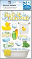 Rub A Dub Dub, baby, 3-D scrapbook stickers, 7x4" (Paper House)