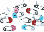 Safety Pins, scrapbook brads (Eyelet Outlet)