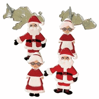 Santa & Mrs Claus, Christmas scrapbook brads, 12/pack (Eyelet Outlet) 