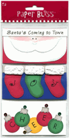 Christmas - Santa's Coming to Town, 3D Textured Paper, scrapbook stickers (Paper Bliss)
