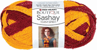 Sashay Team Spirit Yarn, Burgundy/Gold (RED HEART Boutique)
