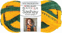 Sashay Team Spirit Yarn, Green/Gold (RED HEART Boutique)