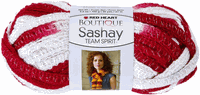Sashay Team Spirit Yarn, Red/White (RED HEART Boutique)