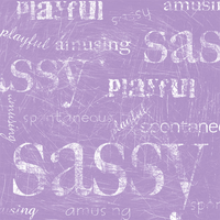 Sassy, Word Collage, scrapbook paper (Stamping Station)