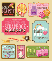 Scrapbooking, hobby & craft, Sticker Medley, 3D scrapbook stickers (K&Company)