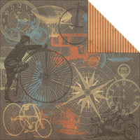 Sears & Son Collection, Bowler Hat, double-sided scrapbook paper (Kaisercraft)<br><font color=red>50% off</font>