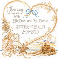Seaside Wedding, wedding record, cross stitch kit (Imaginating)