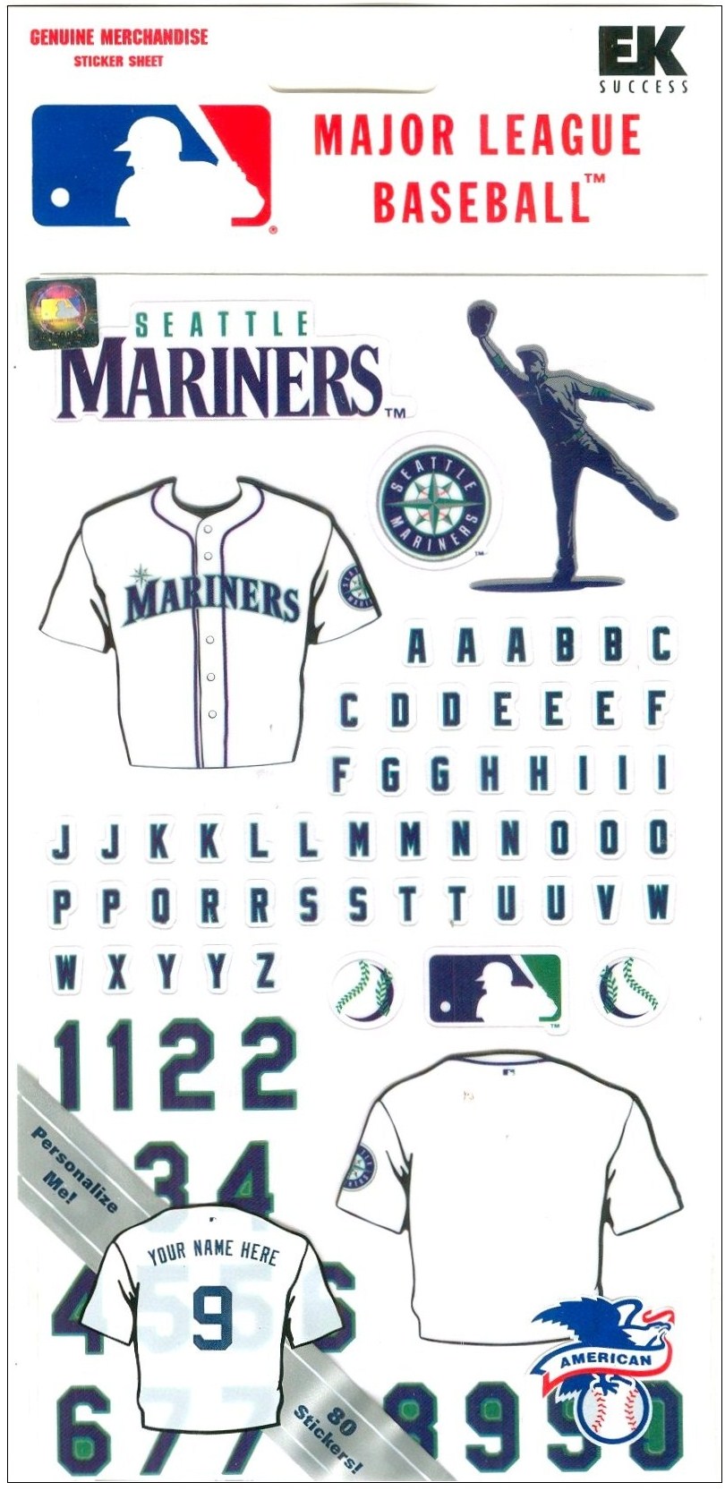 Seattle Mariners, Major League Baseball, MLB Jersey scrapbook stickers ...