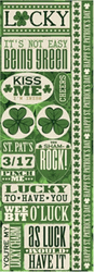 Shamrock Collection, Combo Stickers, St. Patrick's Day & Irish, 4x12", cardstock die-cut scrapbook stickers (Reminisce) 