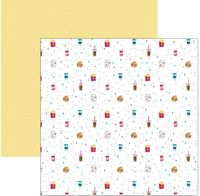 Shimelle Sparkle City Collection, Grab & Go, double-sided, fast food scrapbook paper (American Crafts)