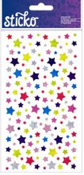 Shimmer Stars, metallic scrapbook stickers (Sticko) 