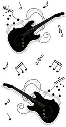 Silhouette Music, Guitar, scrapbook stickers (Sticko)