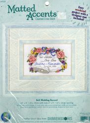 Matted Accents, Bell Wedding Record, cross stich kit & Mat (Dimensions)<br><font color=red>25% off</font>