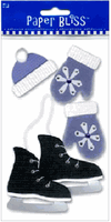 Christmas & Winter - Skater boy, 3D scrapbook stickers (Paper Bliss) 