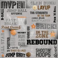 Slam Dunk Collage, basketball scrapbook paper (Karen Foster)