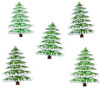Snow Trees, scrapbook brads, 12/pk (Eyelet Outlet)