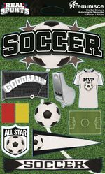 Soccer, Real Sports Collection, dimensional scrapbook stickers (Reminisce)