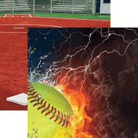 Softball Collection, Ice & Fire, double-sided, scrapbook paper (Reminisce)<br><font color=red>25% off</font>