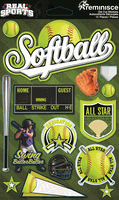 Softball, Real Sports Collection, dimensional scrapbook stickers (Reminisce)