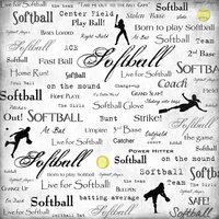 Softball, scrapbook paper (Stamping Station)
