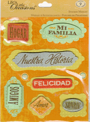 Spanish Language, Sticker Medley, 3D scrapbook stickers (K&Company)