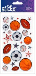 Sports Balls, sparkler scrapbook stickers (Sticko)<br><font color=red>50% off</font>