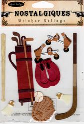Sports - Nostalgiques, sports 3D scrapbook stickers (Jolee's Boutique)